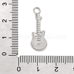 304ステンレスペンダント  エナメル  ギターチャーム  プラチナ  26x9x2mm  穴：2mm&nbsp;SA-CBAA487-36P