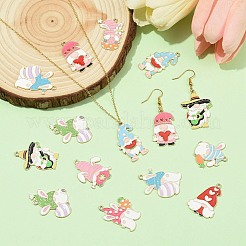 20Pcs 10 Styles Easter Alloy Enamel Pendants&nbsp;ENAM-FS0004-51