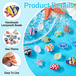 16Pcs 16 Styles Painted Glass Beads Strands&nbsp;LAMP-TA0001-81