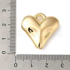 真鍮チャーム  カドミウムフリー＆ニッケルフリー＆鉛フリー  ハート  18KGP本金メッキ  25x25x7mm  穴：4mm&nbsp;KK-C042-02G