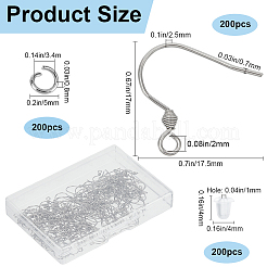 200Pcs 304 Stainless Steel Earring Hooks&nbsp;STAS-SP0001-43