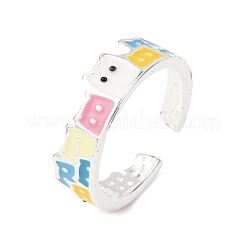 Adjustable Brass Enamel Cuff Rings&nbsp;RJEW-P172-03P