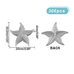 Ahademaker アイアンディスプレイデコレーション300個。  金属製のヒトデの飾り  プラチナ  25.5x25x2mm&nbsp;IFIN-GA0001-58