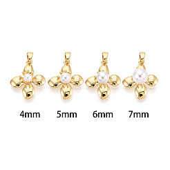 真鍮カップパールヒートンキャップピンペンダント  花  片穴パーツ用  18KGP本金メッキ  19~19.5x16x3~3.5mm  穴：5x3mm  ピン：0.5mm&nbsp;KK-T079-21G