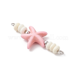 10Pcs 2 Styles Dyed Synthetic Turquoise Starfish Turtle Rondelle Beaded Connector Charms&nbsp;PALLOY-JF04058