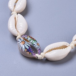 Adjustable Cowrie Shell Beaded Necklace and Bracelets Jewelry Sets&nbsp;SJEW-JS01019