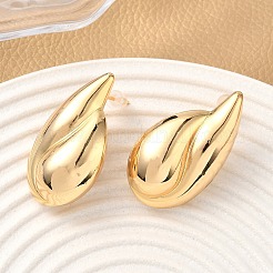 Brass Teardrop Stud Earrings&nbsp;EJEW-D337-05G