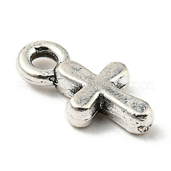 チベット風合金チャーム  クロスチャーム  アンティークシルバー  10x5.5x2mm  穴：1.5mm  約2272個/500g&nbsp;PALLOY-P293-152