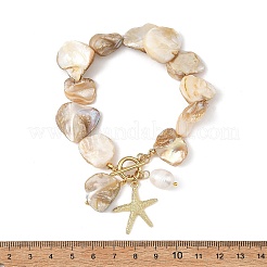 Ocean Alloy Starfish Charm OT Bracelets&nbsp;BJEW-JB14278
