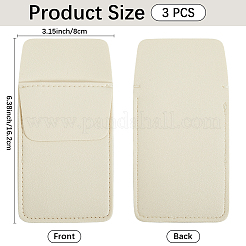 長方形の革製ペンバッグ  文房具収納ケース  ホワイト  162x80x5mm&nbsp;DIY-WH20007-276B