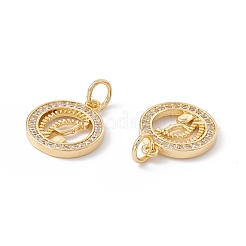 Rack Plating Brass Micro Pave Clear Cubic Zirconia Pendants&nbsp;ZIRC-C040-04G