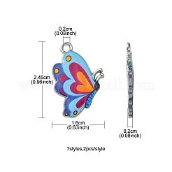 14Pcs 7 Colors Printed Alloy Pendants&nbsp;FIND-FS0002-04
