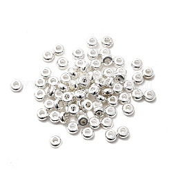 真鍮ビーズ  長持ちメッキ  ラックめっき  フラットラウンド  銀  6x2mm  穴：2mm&nbsp;KK-H091-01C-S