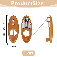 36Pcs Oval Plastic Cover Scarf Safety Pin&nbsp;JEWB-WH0001-44A