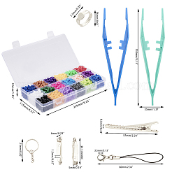 DIYのヒューズビーズセット  abcペグボード付き  PEアイロンビーズ  鉄パッドリングベースのパーツおよび鉄キーホルダーのパーツ  ミックスカラー  25x16.5x7cm&nbsp;DIY-PH0020-65