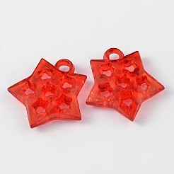 透明なアクリルパーツ  スター  ミックスカラー  30x27x6mm  穴：4mm  約320個/500g&nbsp;TACR-R9-M