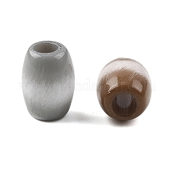 オペークアクリルヨーロピアンビーズ  バレル  ツートン  大穴ビーズ  ミックスカラー  12x9mm  穴：4mm&nbsp;OACR-Z036-04D