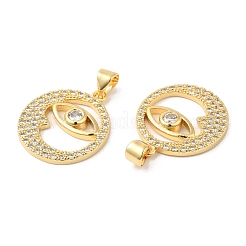 真鍮マイクロパヴェクリアキュービックジルコニアペンダント  カドミウムフリー＆鉛フリー  月と目のチャーム  16KGP本金メッキ  20.5x18x2.5mm  穴：4.5x3.5mm&nbsp;ZIRC-L103-026G