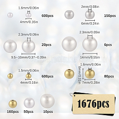 1676Pcs 9 Styles ABS Plastic Imitation Pearl with CCB Plastic Beads&nbsp;FIND-SC0010-16