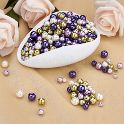 12 Strands 12 Styles Baking Paint Pearlized Glass Pearl Round Bead Strands&nbsp;HY-CW0001-03B