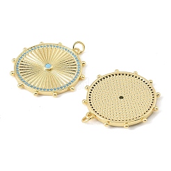 Brass Micro Pave Sky Blue Cubic Zirconia Pendants&nbsp;CU-CBA9CBD-02G