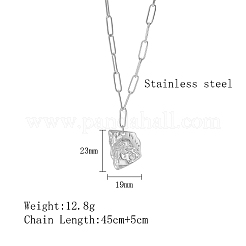 304 Stainless Steel Girl Shape Pendant Necklaces&nbsp;WT7593-2