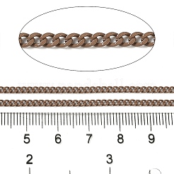 スプレー塗装された304ステンレス鋼カーブチェーン  スプールで  溶接されていない  ココナッツブラウン  3x2x0.6mm&nbsp;STAS-B067-05A-03