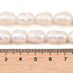 天然養殖淡水パールビーズ連売り  ライス  グレードAB  パパイヤホイップ  10~11mm  穴：0.6mm  約22~30個/連  12.99~14.17''（33~36センチメートル）&nbsp;PEAR-F020-24A