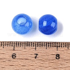 ナチュラルホワイトジェイドヨーロッパビーズ  スムーズなラウンド  大穴ビーズ  染め  藤紫色  10~10.5x9~9.5mm  穴：4mm&nbsp;G-Q607-01A-01