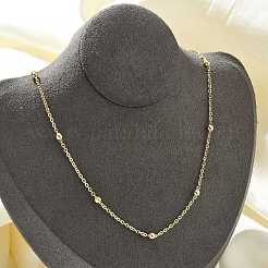 Brass Ball Cable Chain Necklaces for Women&nbsp;NJEW-M051-01G