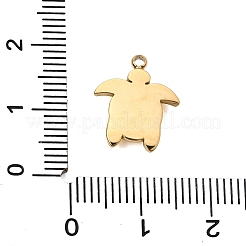 304ステンレススチールチャーム  イオンプレーティング（ip）  洗練された  亀のチャーム  18KGP本金メッキ  15x12.5x3mm  穴：1.5mm&nbsp;SA-CBABF3F-08G