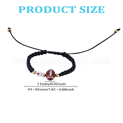 1Pc Sport Theme Acylic & Alloy Braided Bead Bracelets&nbsp;BJEW-LP0003-23C
