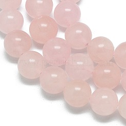 天然石ローズクォーツビーズ連売り  ラウンド  13.5~14mm  穴：1.2mm  約27~28個/連  15.16''~15.24''（38.5~38.7センチメートル）&nbsp;G-D356-C02-14mm