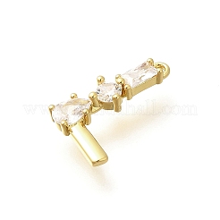 Brass Micro Pave Cubic Zirconia Pendants&nbsp;KK-M310-01G-12