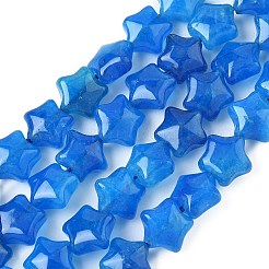 染められた天然マレーシアジェイドスタービーズ連売り  ディープスカイブルー  7.5x8x4.5mm  穴：0.8mm  約55~59個/連  15.16''~15.55''（38.5~39.2センチメートル）&nbsp;G-Z080-A01-01