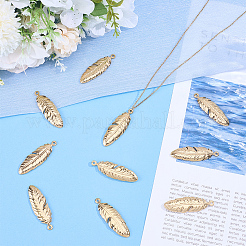 10Pcs 304 Stainless Steel Feather Pendants&nbsp;STAS-BBC0009-99