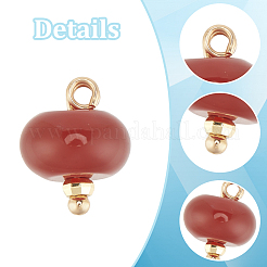48Pcs 12 Styles Mixed Gemstone Rondelle Charms with Rack Plating Brass Loops&nbsp;FIND-DR0001-37