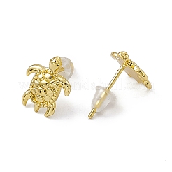 Brass Tortoise Stud Earrings for Women&nbsp;EJEW-P211-07G