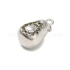 Brass Micro Pave Cubic Zirconia Pendants&nbsp;KK-L229-001P-09