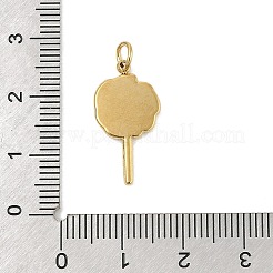 304ステンレススチールエナメルペンダント  18KGP本金メッキ  丸カン付き  ロリポップ  21x11x2mm  穴：3.5mm&nbsp;LS-STAS-U044-02A-G
