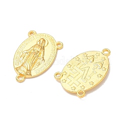 Holy Oval Carved Virgin Mary Tibetan Style Alloy Chandelier Component Links&nbsp;TIBEP-LF0961YKG-G-FF