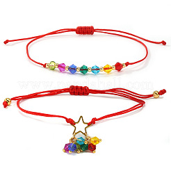 2Pcs Adjustable Glass Beads Braided Bead Bracelets&nbsp;ER5290-2