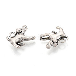 合金のチベット風チャーム  犬のチャーム  アンティークシルバー  14.5x16.5x6mm  穴：2.5mm&nbsp;TIBEP-T054-21AS
