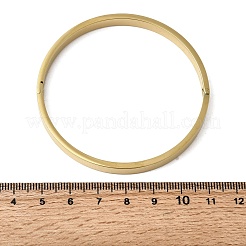 201ステンレススチールプレーンバングル  女性用ヒンジ付きバングル  18KGP本金メッキ  1/4インチ（0.8cm）  内径：2-1/4インチ（5.8cm）&nbsp;BJEW-Z151-01G-01