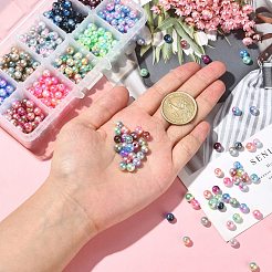 Rainbow ABS Plastic Imitation Pearl Beads&nbsp;OACR-CJ0001-02