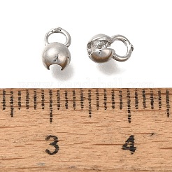 真鍮製ダルマチープ  カロット終了  プラチナ  6x4mm  穴：1.5mm&nbsp;KK-K388-50P