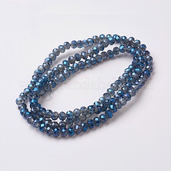 Electroplate Glass Beads Strands&nbsp;EGLA-F124-FR-B01