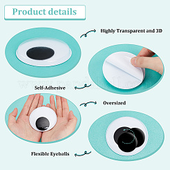 12Pcs Black & White Wiggle Googly Eyes Cabochons&nbsp;DOLL-PH0001-19