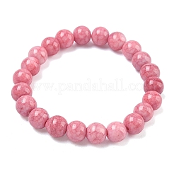 10mm 不透明クラックルガラスビーズストレッチブレスレット（女性用）  サクランボ色  内径：2-1/8インチ（5.5cm）&nbsp;BJEW-PH01823-15