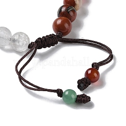 Round Natural Mixed Gemstone Braided Bead Bracelets&nbsp;BJEW-H239-02